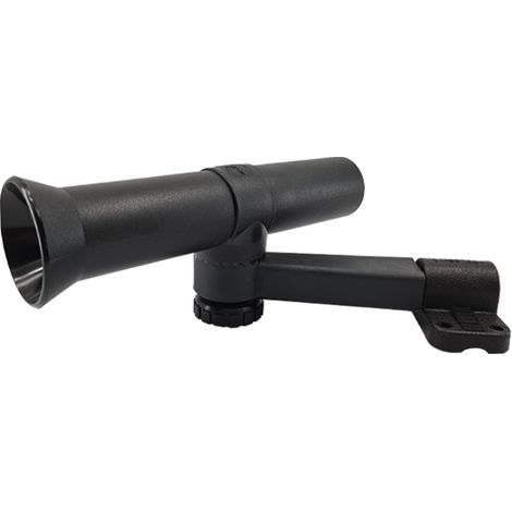 Universal wall mount for black nylon fishing rods, ideal for boats and motorhomes.