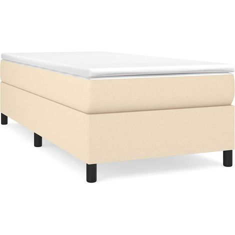 Maison Exclusive - Estructura de cama con somier tela crema 90x19 (1/5)