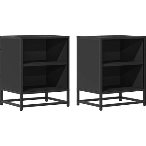 Maison Exclusive - Nachttische 2 Stk. Schwarz 40x31x50 cm Holzwer