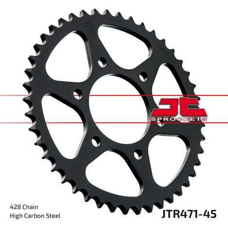 Couronne arrière JT 471 45 pour Kawasaki KE 125 (1976-1987) et KE 175 (1976-1978) (47145JT) (Chaîne .428) Pour commander (1/3)