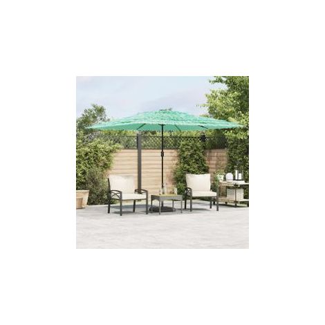 Parasol de jardin avec mât en acier vert 290x290x238 (1/5)