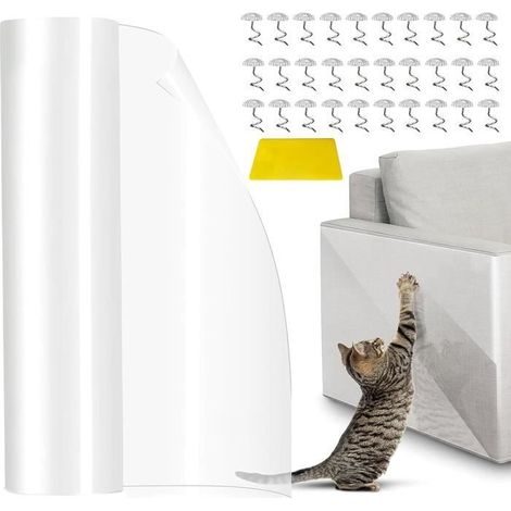 Film de protection - Anti Griffe - Transparent - 30 x 300 cm - Pour chat - Intérieur (1/4)