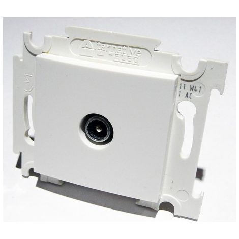 Prise TV simple blanche 1 sortie mâle 9.52mm encastrée fixation vis sans plaque ALTERNATIVE ELEC AE52012 (1/3)