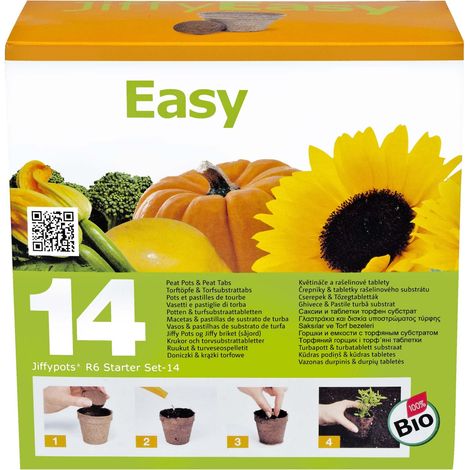 Pots en tourbe 6 cm avec pastilles de tourbe pour semis et plants 14 pièces (1/2)