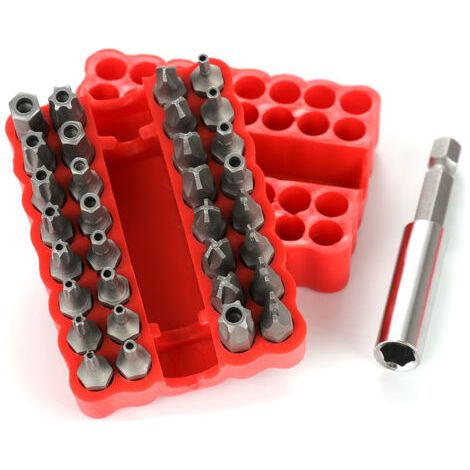 33pcs Embouts de tournevis électrique,Embout pour visseuse,creux, roug (1/5)