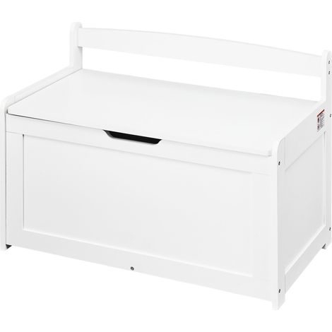Mophorn Holzspielzeugtruhe für Kinder,Aufbewahrungsbox für Kleinkinderspielzeug mit Klappdeckel und Sicherheitsscharnier,83x45x61cm,große Kinder-Aufbewahrungsbank für Spielzimmer,Schlafzimmer (1/5)