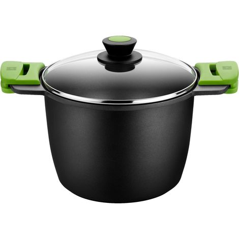 BRA Advanced - pentola alta con coperchio in vetro e silicone maniglie, 20 cm (1/3)