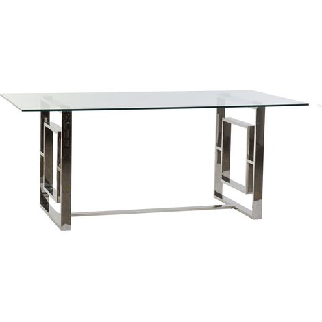 DKD Home Decor Table à manger transparent acier 180x90 cm (1/5)