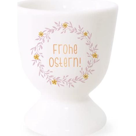 Coquetier avec or véritable Tasse en porcelaine Joyeuses Pâques