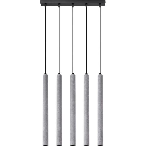 Lámpara colgante Vacu 5 luces , cemento (1/5)