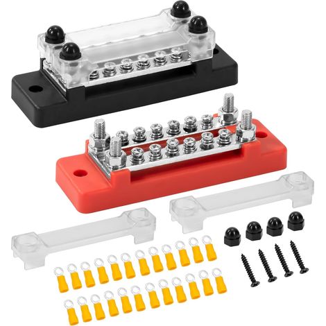 2 Pièces Barre De Distribution 150A 2 Voies DC 12V-48V Avec Couvercle Protection Pour Voiture Bateau (1/5)