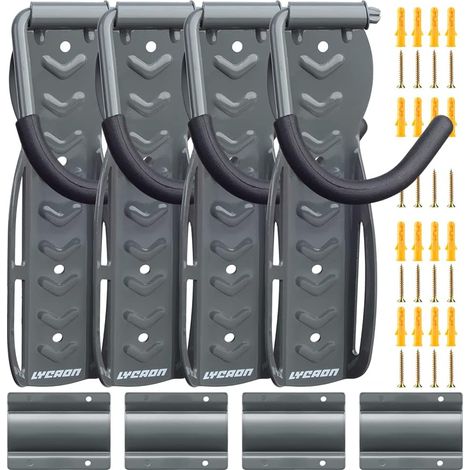 ZOLGINAH Support Velo Mural, Support Mural pour Vélo (Gris Ultime), Porte Velo Mural Peut Contenir Jusqu'à 68lb, avec Plateau à Pneus & Vis, Rangement Vertical Porte vélo Maison/Magasin/Garage (1/5)