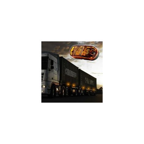 Feux de gabarit latéraux 4pcs orange 12V/24V – Indicateurs LED IP65 pour camion/remorque/caravane/voiture/bateaux – Dimensions 72x34x20mm (1/3)