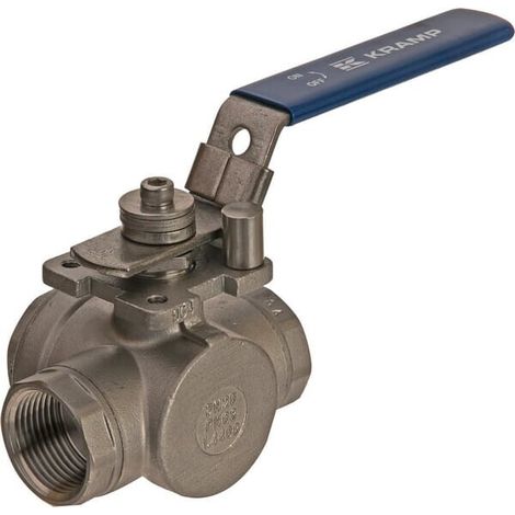 3-Wege-Kugelhahn L 1" Edelstahl UNIVERSAL BV3L1FSS (1/4)