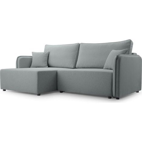 Selsey Kassian - Ecksofa mit Schlaffunktion und Bettkasten, hellgrau, links (1/5)