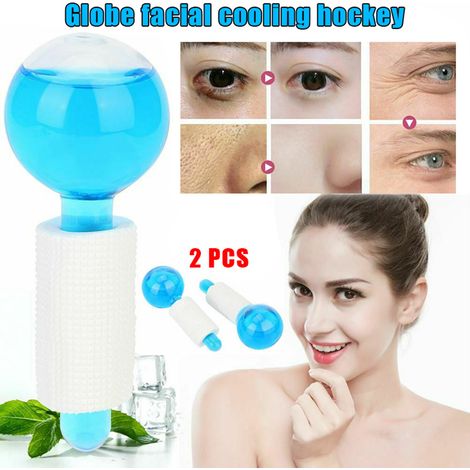 Lot de 2 rouleaux de glace pour le visage, outil de massage facial froid pour le visage et le cou, idéal pour soulager les maux de tête. (1/5)