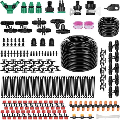 Système d'irrigation Jardin 340PCS Kit d'irrigation Goutte , 55m+15m Kit Arrosage Automatique,Kit d'irrigation Goutte à Goutte Système d'irrigation pour Jardin pour Jardin pelouse Serre Plantes (1/4)