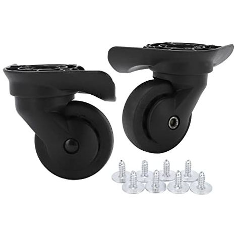 Kit de 2 Roulettes Pivotantes 360° Silencieuses pour Valise – Roues de Remplacement Haute Résistance, Compatible avec Bagages Cabine Rigides et Valises à Roulettes (Diamèt (1/5)