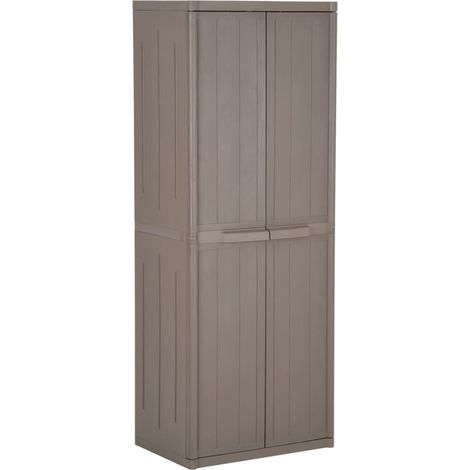 Armoire de rangement de jardin Marron 65x45x172 PP (1/5)