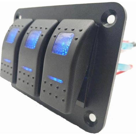 Direct sales of 12V/24V rocker switch with 3 lights for retrofitting car, truck, and marine lights. (1/4)