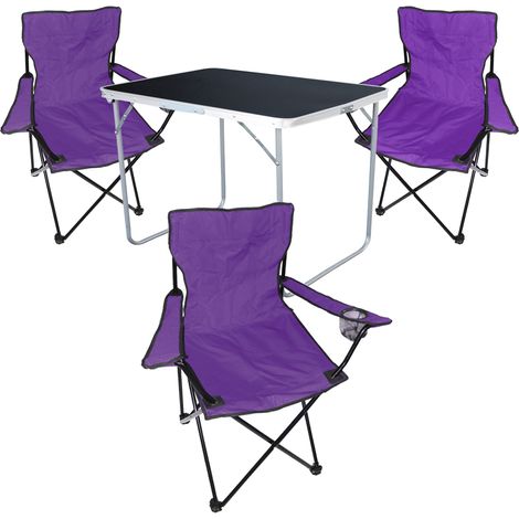 4-tlg Campingsessel Lila + Campingtisch-MMC330870B+3xMPO2467 (1/5)