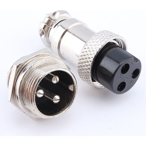 1set GX16 3Pins Screw Type Electrical Aviation Plug Socket Connector New