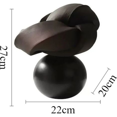 (Sphère noire - Petite) Sculpture torsadée, sculpture géométrique, décoration intérieure moderne et créative (1/5)