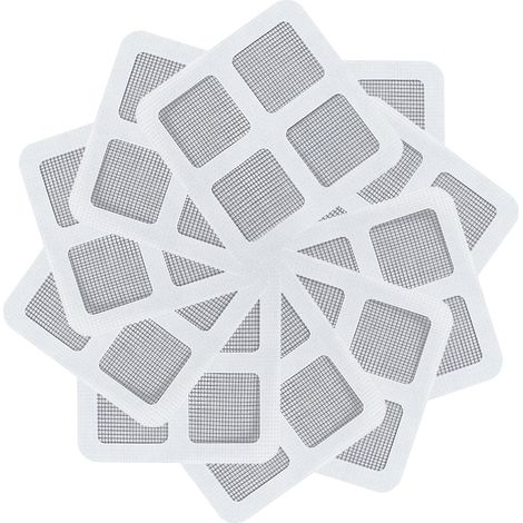 Sollbry Paquete de 10 pegatinas desechables para desagüe de ducha, filtro de pelo para ducha y bañera, pegatinas de acero inoxidable para desagüe de suelo de ducha, baño y cocina. (1/5)