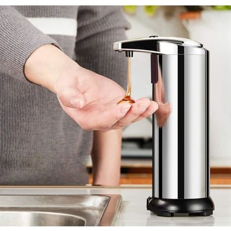 Automatischer, berührungsloser Seifenspender, 250 ml, Edelstahl - AquaForge (1/4)