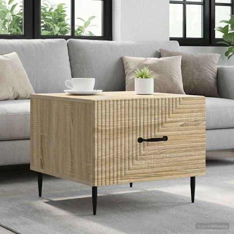 Table basse avec tiroir Chêne Sonoma en bois d’ingénierie 49 x 50 x 40 cm - PANGIVO (1/5)