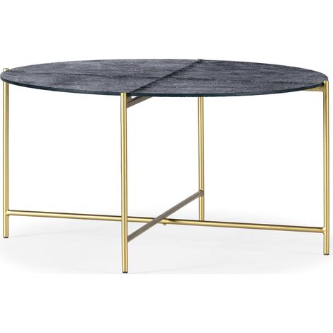 Table à café design sablé bleu et doré - Bleu sable finition dorée éclatante (1/3)