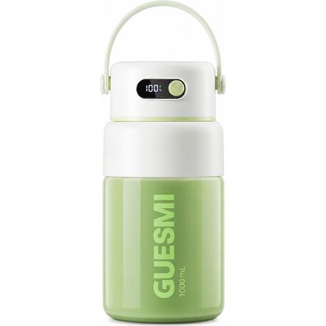 Blender Portable Rechargeable GUESMI en Verre 1000 ml Vert avec Affichage de Batterie et Lames 26 Pièces (1/5)
