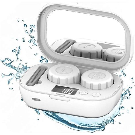Nettoyeur de lentilles de contact portable à ultrasons, compatible avec les lentilles souples jetables, les lentilles de contact colorées, les lentilles rigides perméables aux gaz (RGP) et les lentill (1/5)