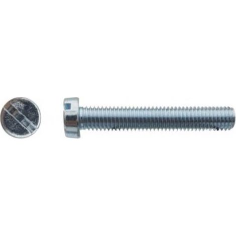 500 Vis Métaux Tête Cylindrique Fendue 3 x 35 mm - DIN 84 - Zingué blanc - D-Work