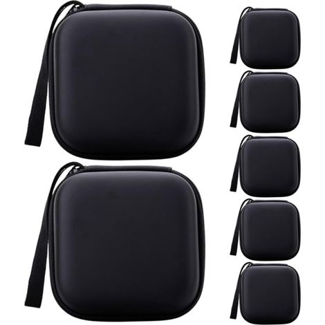 Boîte de Rangement pour Câbles de Voyage Compacte en Eva Légère et Résistante aux Chocs, Pochette Noire 7pcs pour Écouteurs et Accessoires Électroniques (1/5)