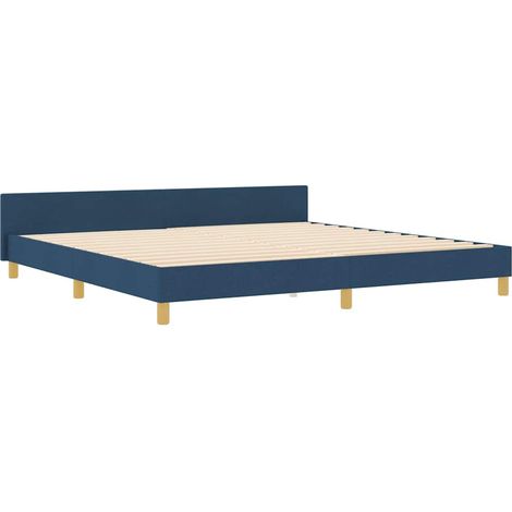 Estructura de cama con cabecera Azul 200 x 200 cm tela vidaXL (1/5)