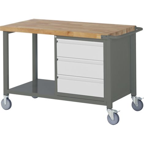 Etabli mobile STIER Premium avec 3 tiroirs, lxPxH 1 250x700x880 mm (1/5)