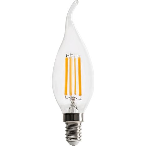 Ampoule LED à filament,Coup de vent C35, culot Edison E14, 4W (470 lumen équivalent à 40W), Lumière Blanc Naturel 4000K, verre transparent, faisceau diffusé 330°