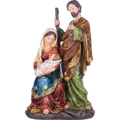 Weihnachtsdekoration MagicHome, Heilige Familie, Polyresin, 25 cm (1/2)