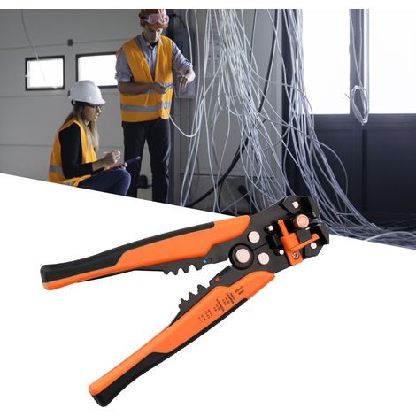 Multifunktionale automatische Abisolierzange, Abisolierzange mit importierter Technologie, Drahtzieher, Elektrikerzange, orange Farbe. (1/5)