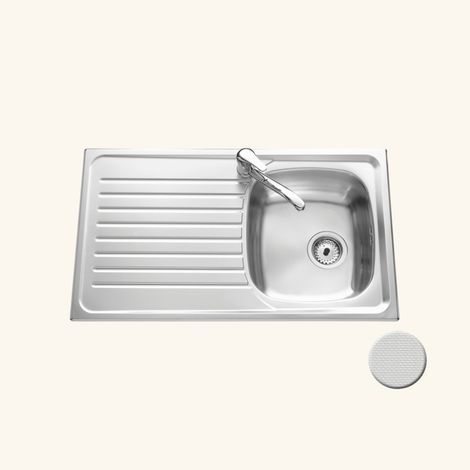 Cuisissimo – Évier inox nid d'abeille 86x50 cm – Évier encastrable 1 bac réversible – Bonde et siphon inclus – Pour meuble sous évier 45 cm minimum