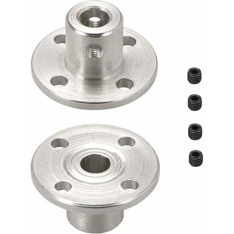 2 Pièces Diamètre intérieur de 10 mm Coupleur à bride Accouplement à Bride Rigide Moteur Guide Arbre Coupleur Connecteur de Moteur pour Pièces de Bricolage 4 vis de fixation (1/5)
