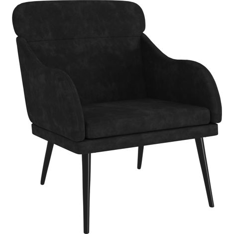Poltrona moderna di design 63 x 76 x 80 cm velluto nero e metallo DEC028649