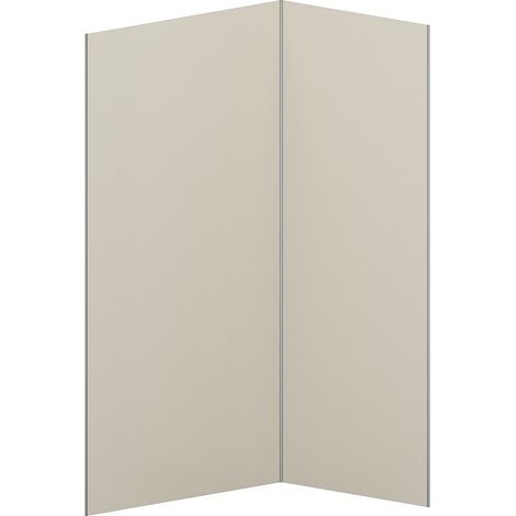 Pannello per parete da doccia effetto avorio in alluminio con profili L90xL120xH210 cm - Lotto di 2 - ITZIAR (1/2)