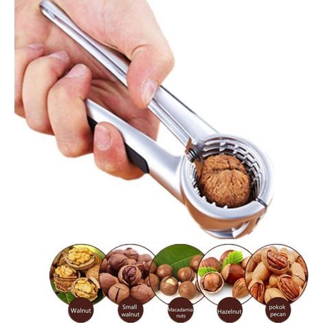 Broyeur à noix robuste avec dents de scie, ustensile de cuisine multifonctionnel, poignées ergonomiques, alliage de zinc résistant pour noisettes et amandes (1/5)