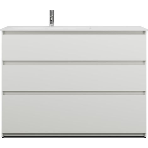 burgbad Lin20 Lavabo bajo para lavabo blanco mate enrasado a la