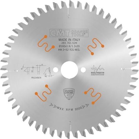 CMT 281.761.52H hoja de sierra cromada 160 mm (1/3)