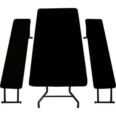 Nappe de pique-nique avec housses de banc, nappes élastiques imperméables pour tables rectangulaires de camping (1/4)