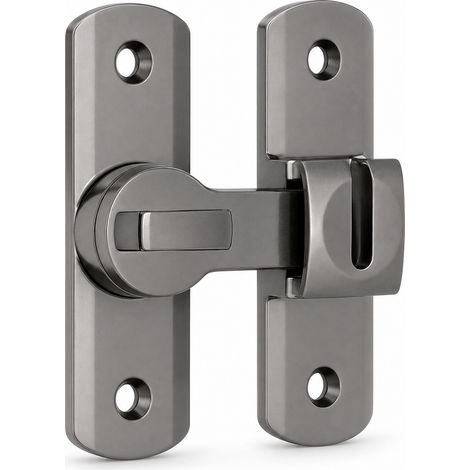Verrou Loquet Inox Gris Anthracite pour Porte Coulissante 7,5 cm (1/5)