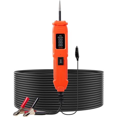Testeur de Circuit Automobile 6-36 V DC, Testeur de Continuité avec Écran LED et Éclairage, Sonde de Test avec Câble 4 m, pour Tests de Tension, de Polarité et d'Activation des Composants (1/5)
